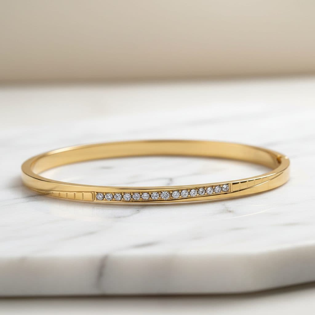 Cubic Zirconia Round Bracelet Bangle size 2.4'