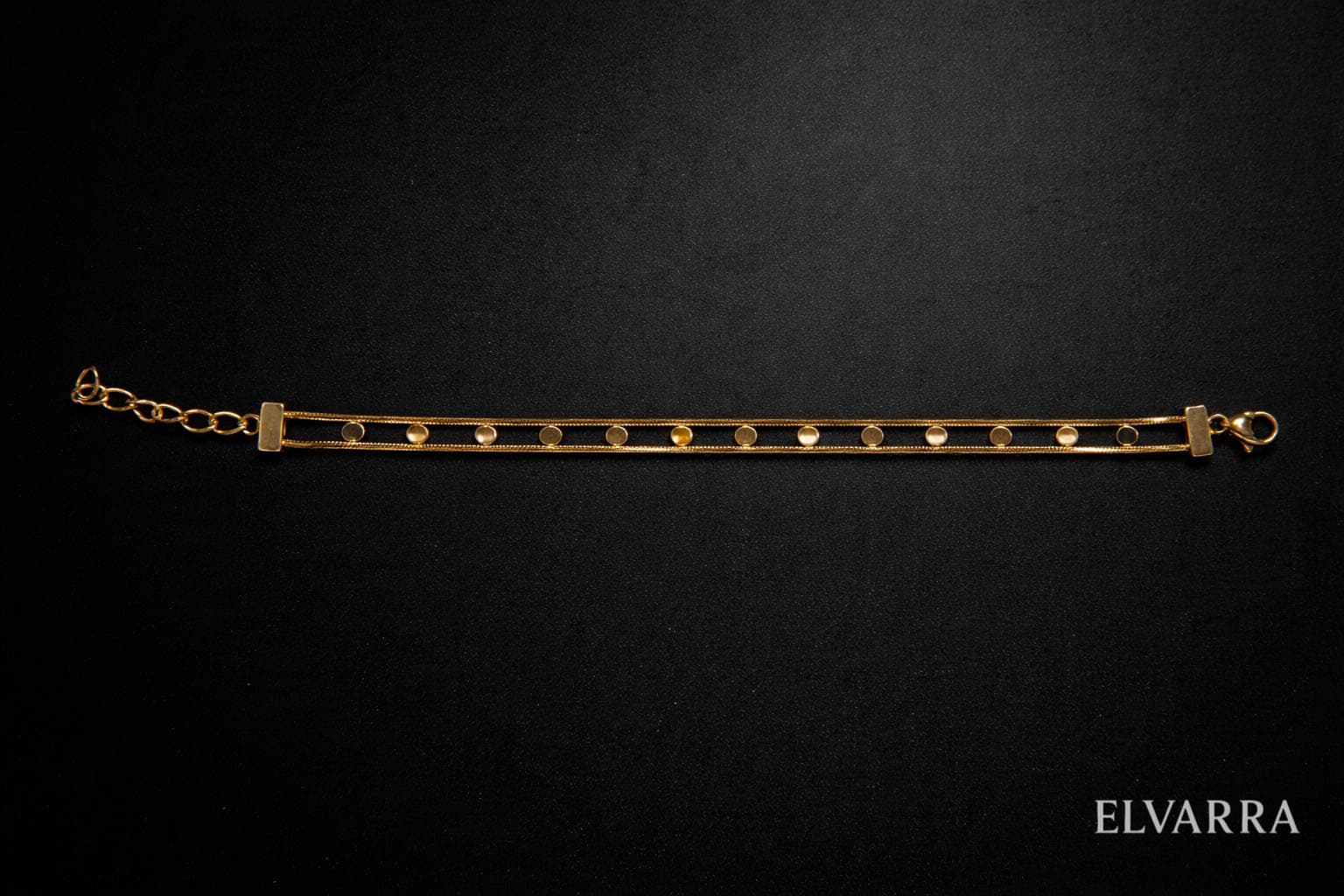 Stainless Steel Gold Plated Snake and Round Chain Bracelet